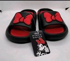 New Women's Disney Minnie Mouse Bow Slide Sandals By Ground Up Size 8