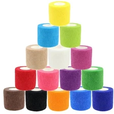 15 Rolls  2'x5 Yard Self Adhesive Bandage Wraps Tape for First Aid Sports Tattoo