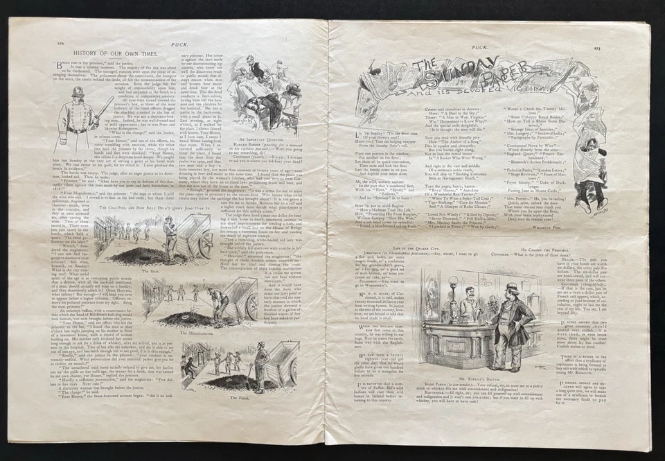 PUCK MAGAZINE - JUNE 22, 1887 - HUMOR & SATIRE - Image 3 of 4