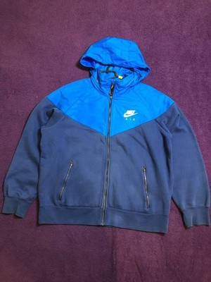 Nike Hoodie Mens XLarge Blue Full Zip Jacket Swoosh Logo