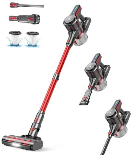 Cordless Vacuum Cleaner, Stick Vacuum with Powerful Suction, 45Mins Runtime