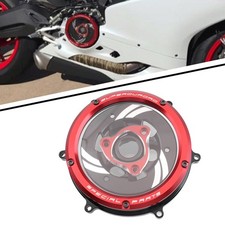 For Ducati 1199 959 Panigale V2 CNC Racing Clear Clutch Cover + Spring Retainer
