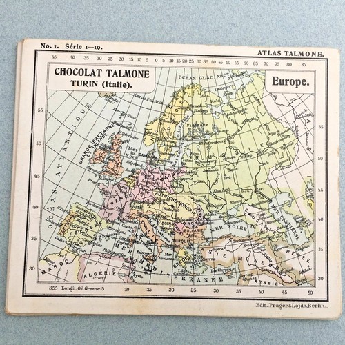 CIOCCOLATO TALMONE TORINO RACCOLTA CARTE GEOGRAFICHE ATLAS LIBERTY INIZI 900 - Foto 7 di 12