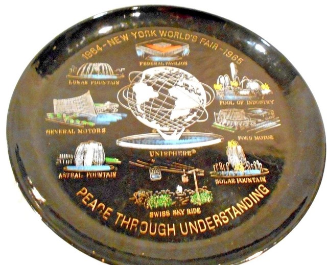 1964 New York World's Fair 10.5" Tray made by US SteelUnisphere
