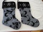 Christmas Stockings - Silver Gray & Black, New WITHOUT tags, Large