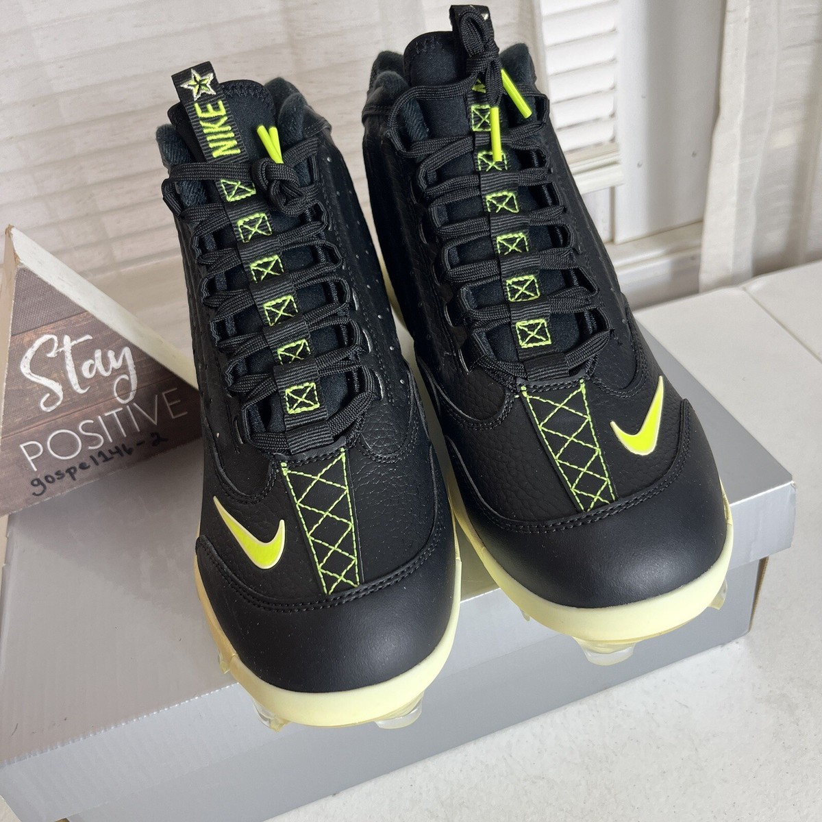 ✅ Nike Griffey 2 MCS Baseball Cleats Black Volt HF1579-001 Men  Size 12‎ Molded Nike Griffey 2 MCS Baseball Cleats Black Volt HF1579-001  main image 2