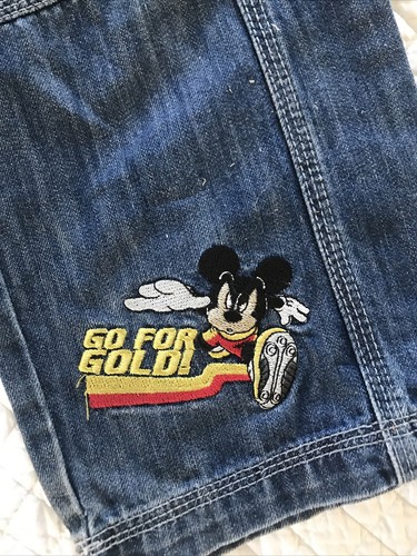 Mickey Mouse Jeans Med C&A Olympic 2008 Pockets Elastic Back Disney - Picture 2 of 11