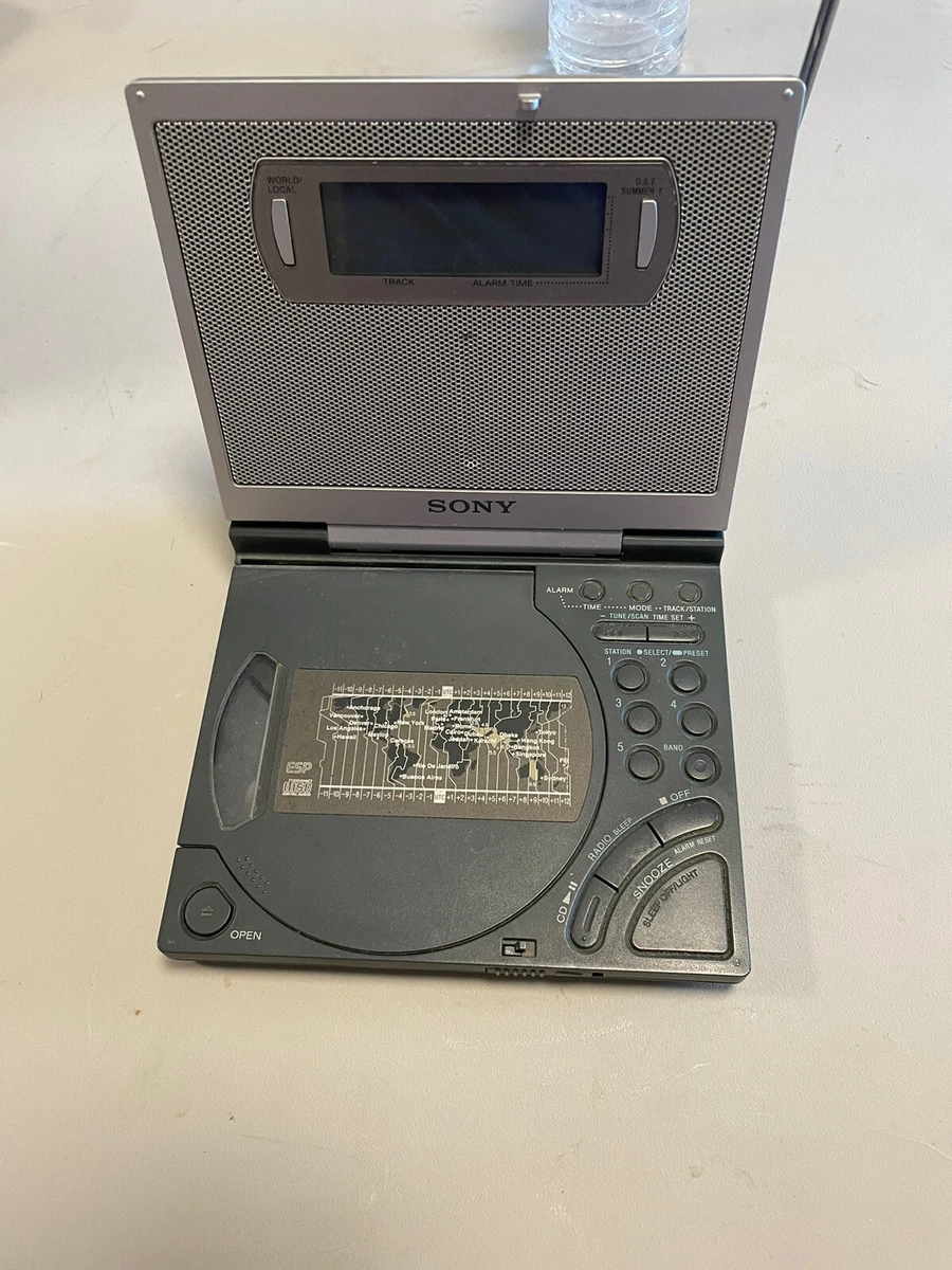 Vintage Sony ICF-CD2000 Travel FM/AM Radio CD Clock stereo tested Rare unit