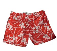 J.crew Flex Swimwear Mens Hawaiian   Red Print Swim Trunks Shorts Sz 36
