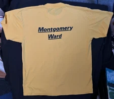 Montgomery Ward Employee SAVE Sale Event Tee-Shirt Yellow Tag 1990's Wards Logo