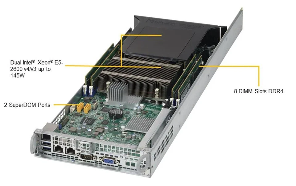 Rubric R348 Supermicro 6028TR-HTR 4-Node X10DRT-H Intel Xeon LGA2011v3 2U Server - Image 3 of 4