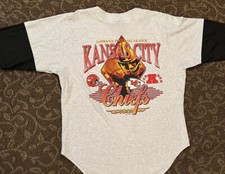 90’s Kansas City Chiefs Throwback Baseball Jersey Size Large Made in USA RARE🔥
