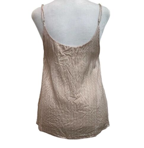 Asceno Milos 100% Silk Tan Geometric Stripe Print Swing Tank Top sz S Camisole - Picture 3 of 8