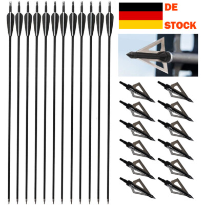 30'' Jagdpfeile Carbonpfeile SP500 100 grain Broadheads für Compound Recurvebogen
