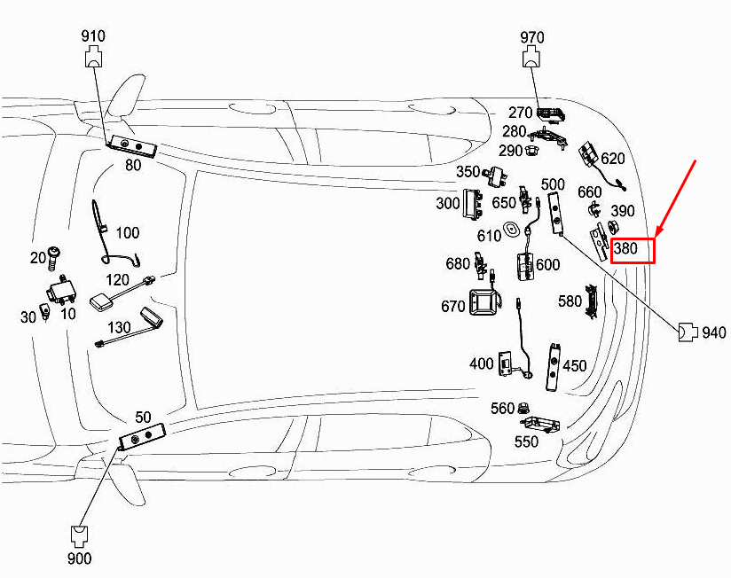 MERCEDES-BENZ GLA X156 Antennenhalterung A1565450240