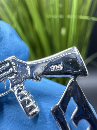 New EL CHAPO! Real Solid 925 Sterling Silver Hand Made Diamond Cut Pendant 1.9” - Picture 11 of 15