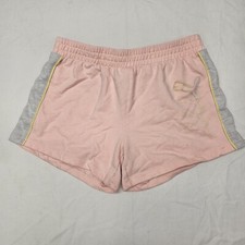 Puma Kid's Girls Pink Gray Yellow Short Size XL 16 Logo Strechy