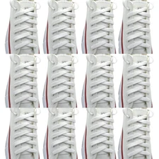 12 pairs Flat "White" Shoelaces Sneaker Athletic String 27",36",45",54",63"