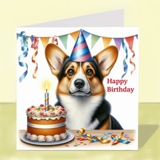 Corgi Dog Birthday Greetings Card