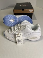 Size 5.5 Junior- Reebok Question Low Clear Toe White Ice Allen Iverson Blue RBK