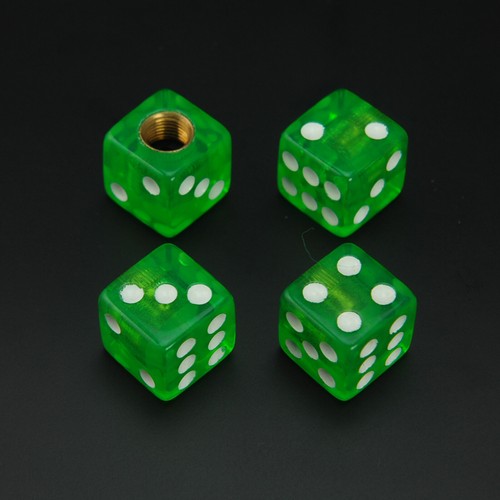 Transparent Green Dice Wheel Valve Stem Tire Cap For Truck /Car/Bike Dust Cover - Picture 5 of 7