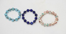 Bracelets Beaded Stretch Patterned Glass