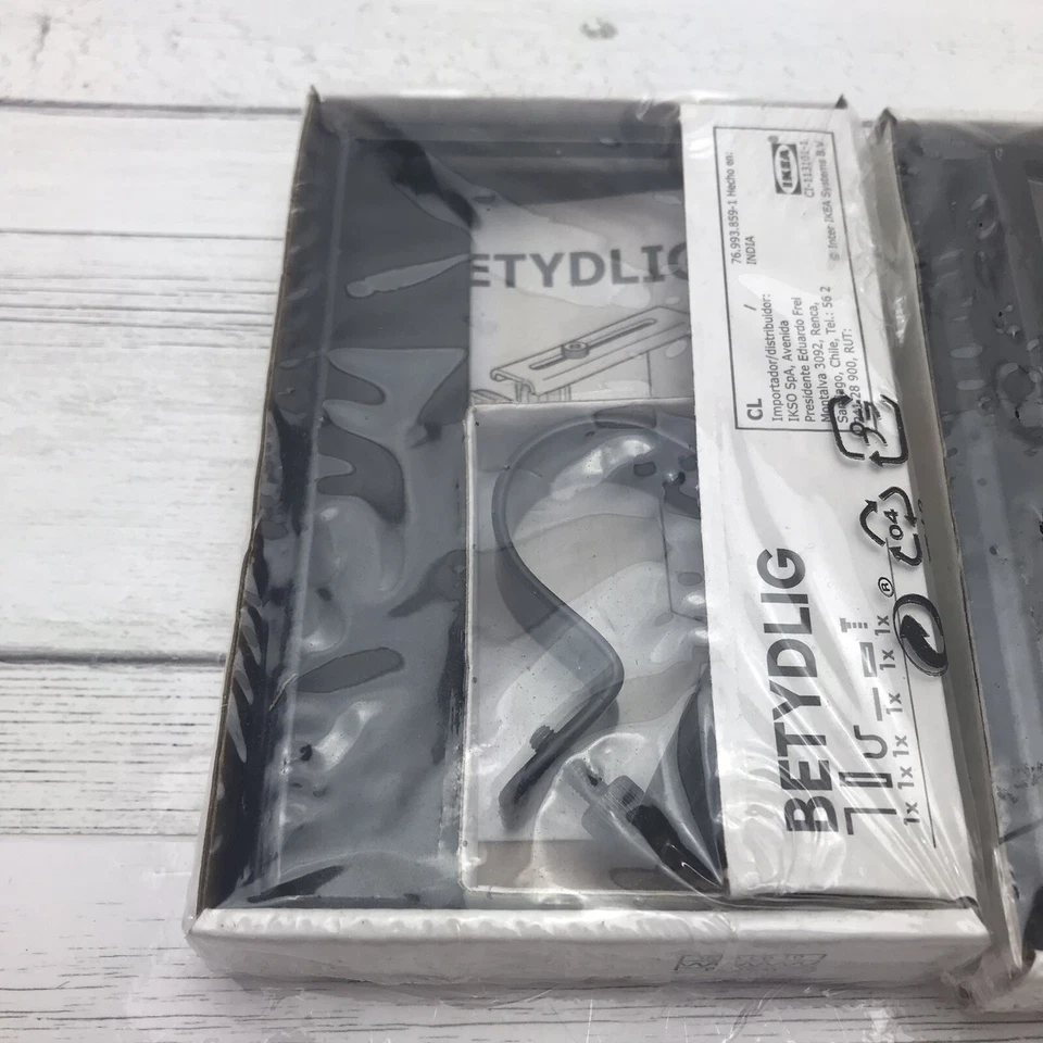 2- Soporte de techo de pared IKEA BETYDLIG soporte de varilla ajustable negro sellado Foto 2 de 4