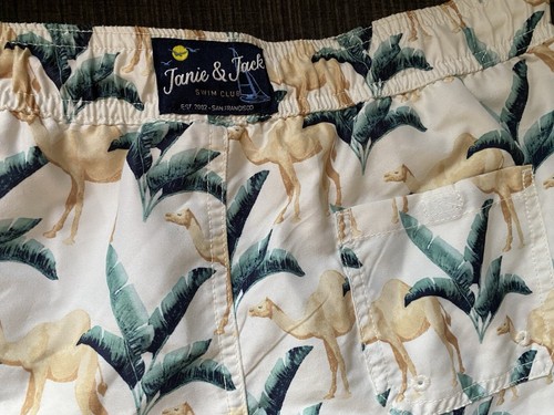 Boys 12 Janie And Jack Camel Boardshort Style Swim Trunks Elastic Waist Pull On - Picture 6 of 8