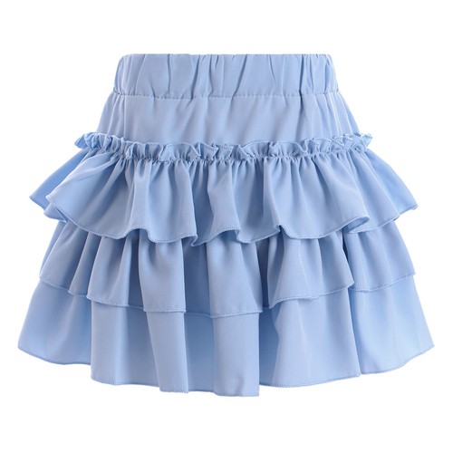 Kids Girls Miniskirt Birthday Skirt Waist Dress Solid Color Cute Stage Bowknot - Picture 10 of 19
