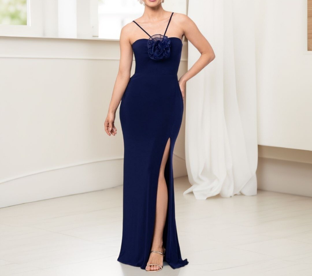 xscape halter dress Xscape Women's Pleated Halter Neck Ball Gown - Gold