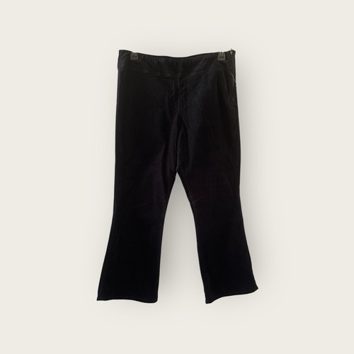 Free People In My Feelings Black Velvet Crop Boot Flared Pants Large New