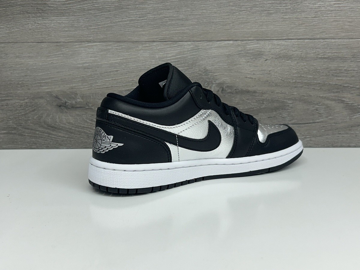 Women's Air Jordan 1 Low SE “Silver Toe” White Black Shoes (DA5551
