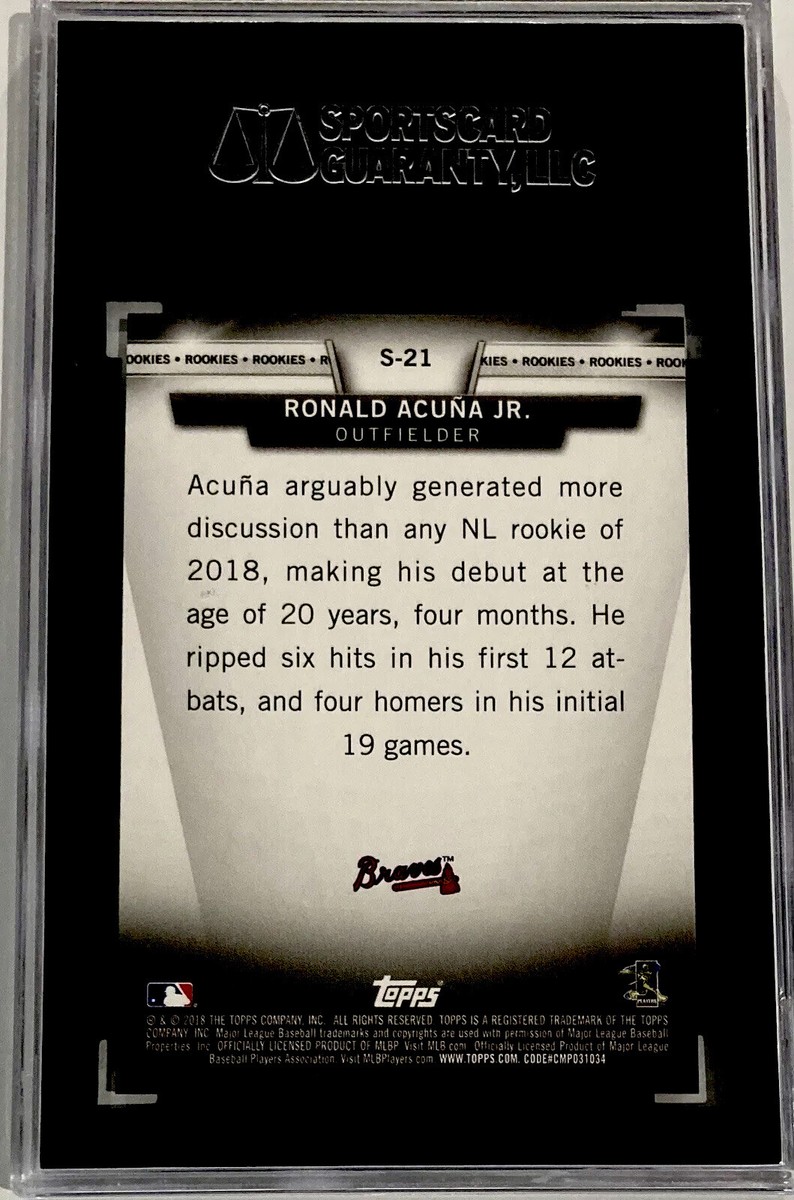 2018 Topps Update S-21 Ronald Acuna Jr. SALUTE Rookie SGC 10