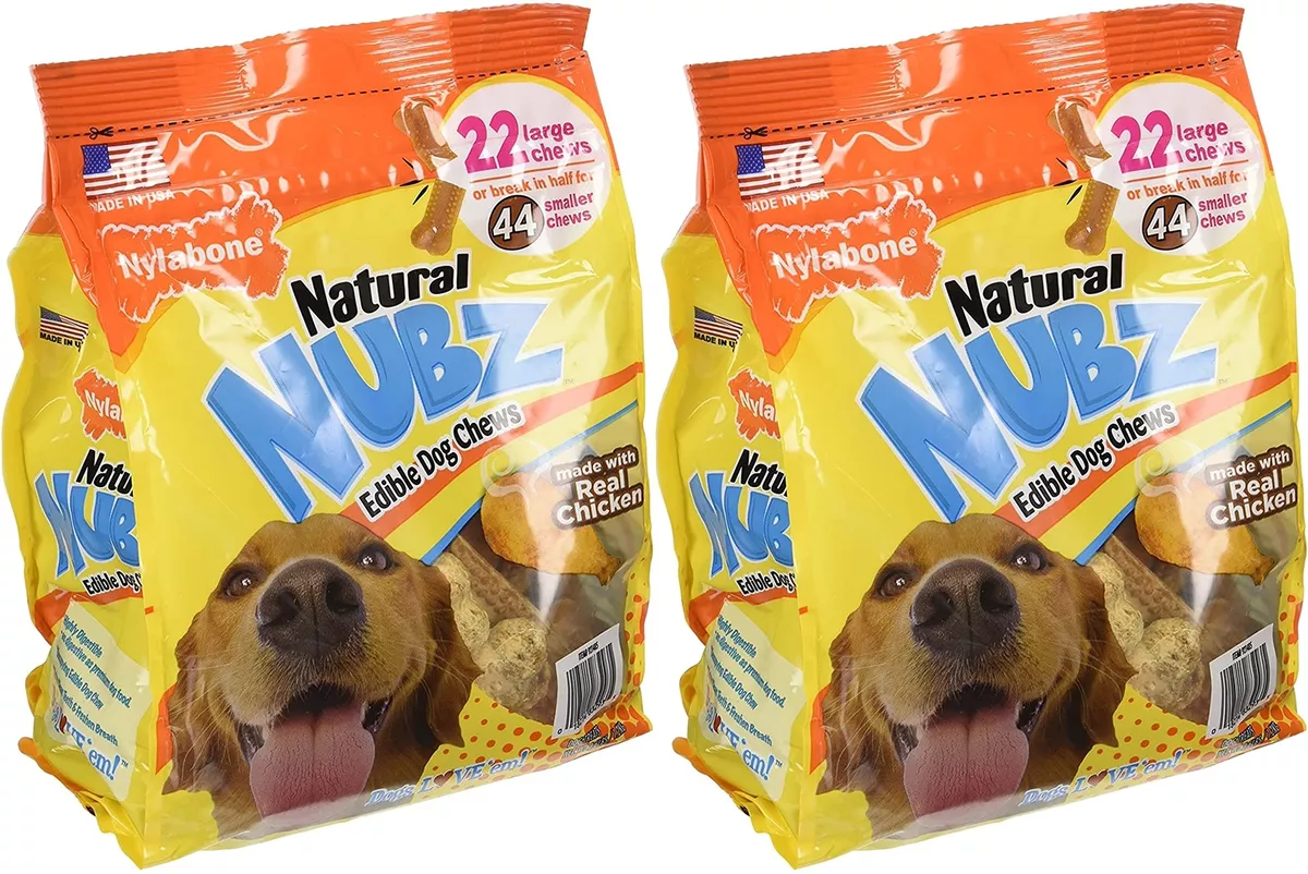 pack of 2 Nylabone Natural Nubz Edible Dog Chews 22ct. 2.6lb bag