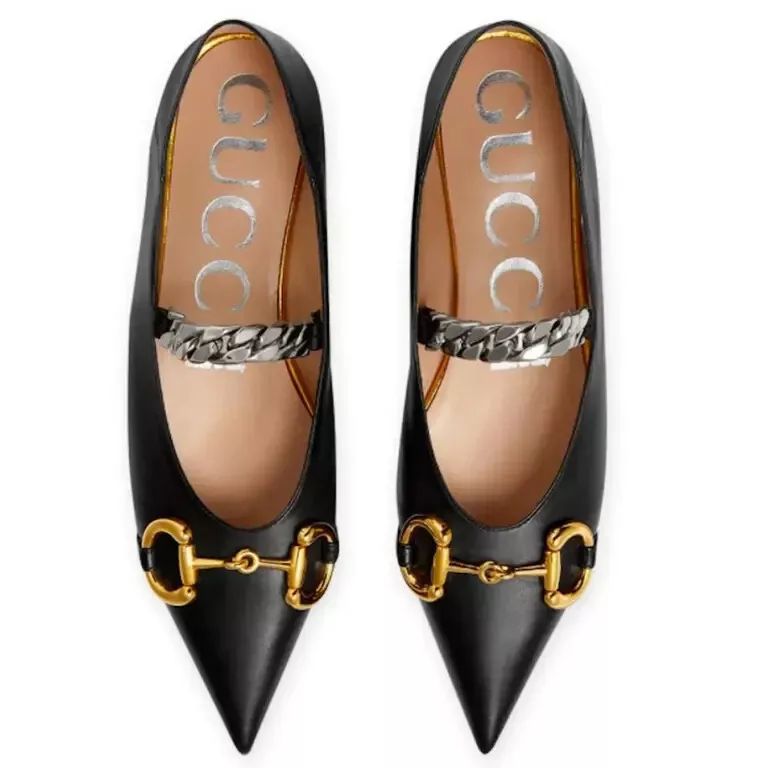 Ballerines noires Gucci cuir Horsebit pliable taille US 5,5 neuves authentiques