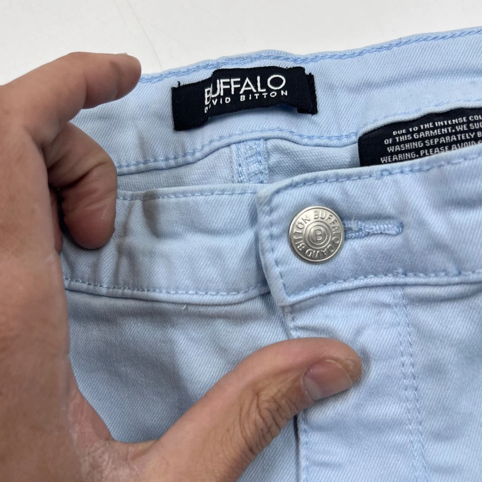 Buffalo Bitton Womens Havana Pants Size 14 Light Blue Skinny Leg Flat Front - Image 3 of 4