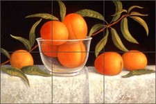 Ceramic Tile Mural Backsplash Poole Fruit Peaches Kitchen Art FPA007