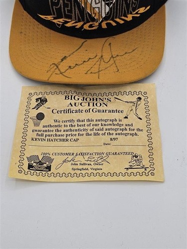 SIGNED Kevin Hatcher Pittsburg Penguins Hat - Picture 8 of 9