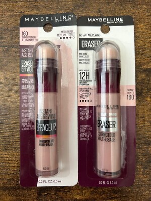 Maybelline Instant Age Rewind Eraser Dark Circle Concealer Brightener 160 2 Pack