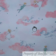 BonEful FABRIC FQ Cotton Jersey KNIT Disney Peter Pan Tinkerbell Cloud Sky Girl