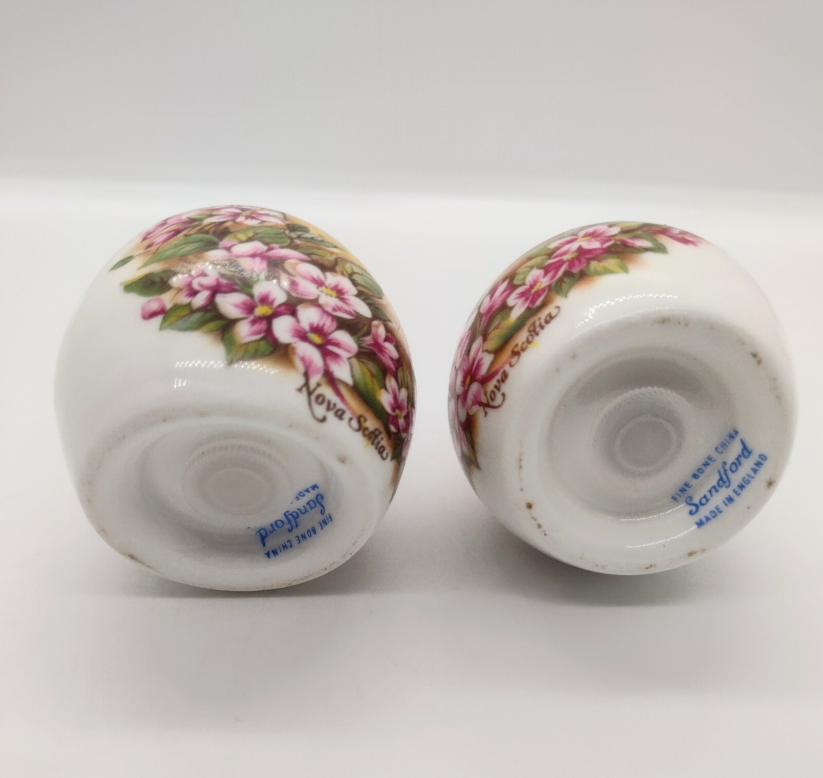 Vintage Sandford England Bone China Salt & Pepper Shakers Nova Scotia