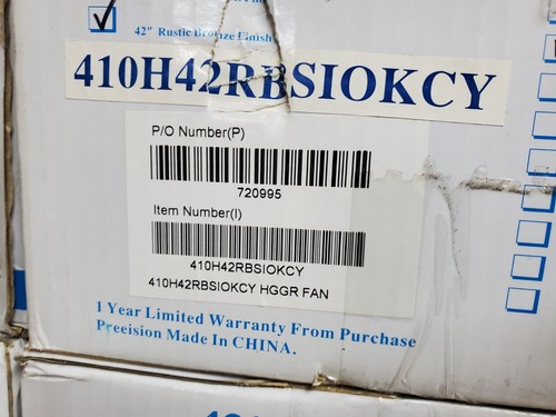 42-Inch Force-Flow Ceiling Fan, 110 Volt Rustic Bronze Finish pn# 410h42rbsiokcy - Picture 17 of 17
