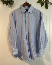 Pronto Uomo Non-Iron Classic Fit Light Blue Dress Shirt 16.5 32/33 100 Cotton