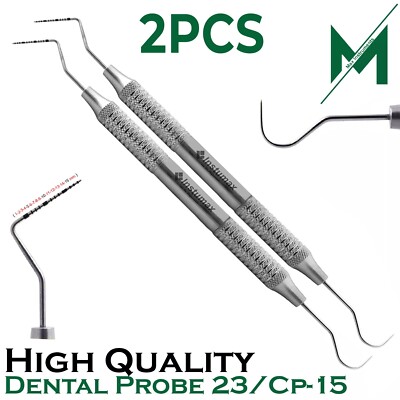 Explorador Dental Perio 23 Sonda UNC 15 Mango Hueco Marcado a Color Doble Punta