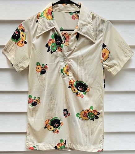 Vintage 1950 Silky Rayon Hawaiian Lei Hibiscus Jasmine Kika Blossom Flower Shirt - Picture 17 of 17