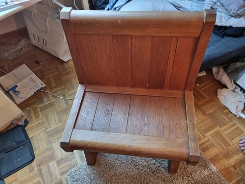 Banc En Orme Massif Huilé – Style Chalet Rustique – Dossier – 80x60x34 Cm – Occasion