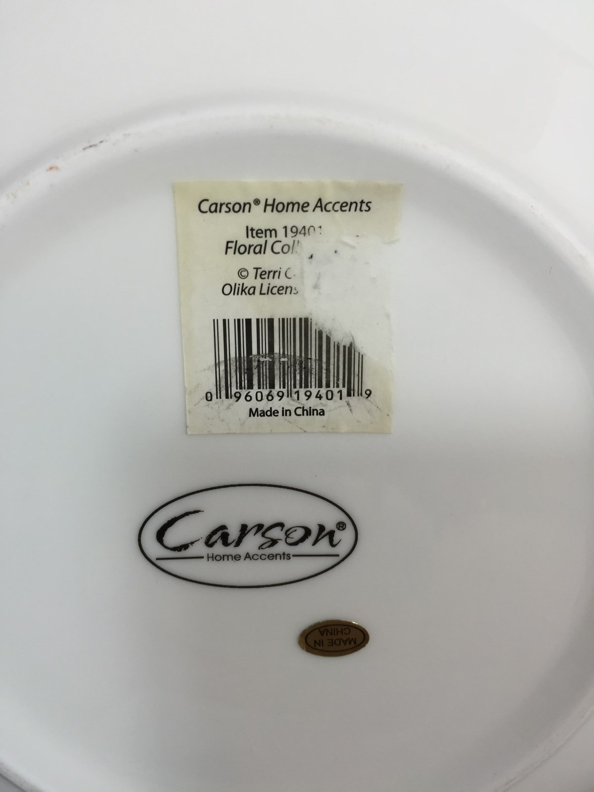 CARSONS HOME ACCENTS FLORAL COLLECTION TERRI CONRAD "BELIEVE" PLATE NEW