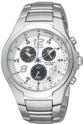 Citizen Chronograph Panda Dial Stainless Steel Men's Watch AN7010