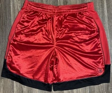 Vintage 90s And1 Red & Black Basketball Shorts 2XL Shiny Dazzle Y2K