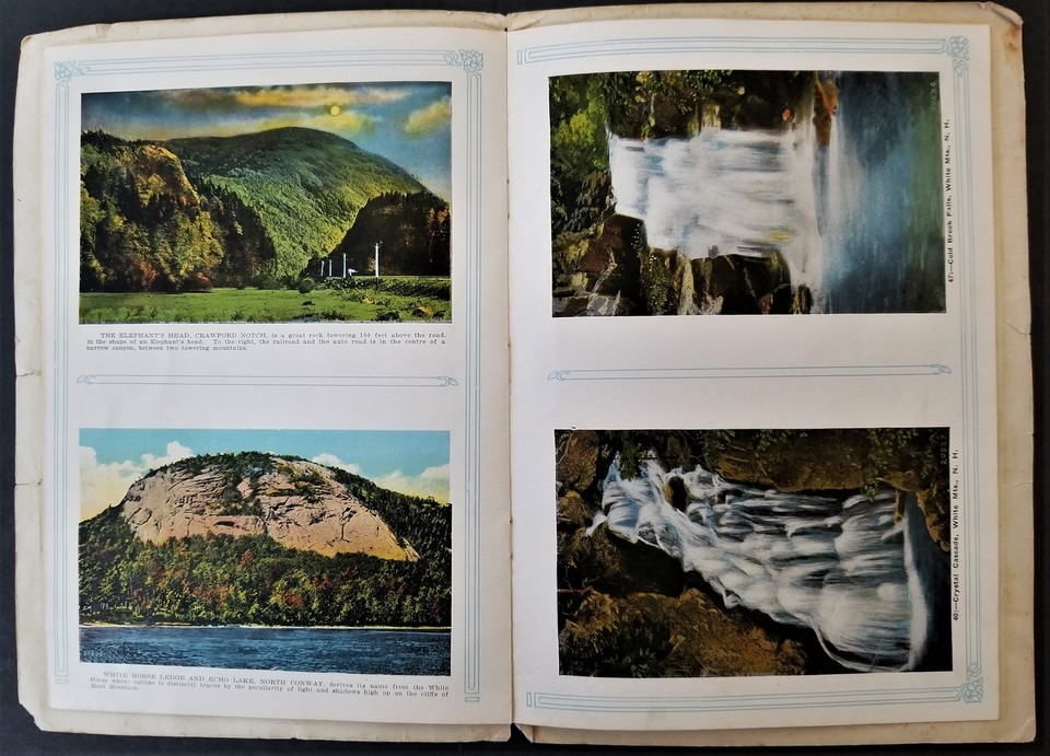 antique WHITE MOUNTAINS nh NEW HAMPSHIRE souvenir GUIDE BOOK color
